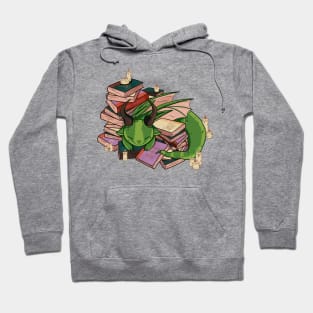 Aesthetic Sleeping Book Dragon – Cozy Reading Kawaii Design Hoodie